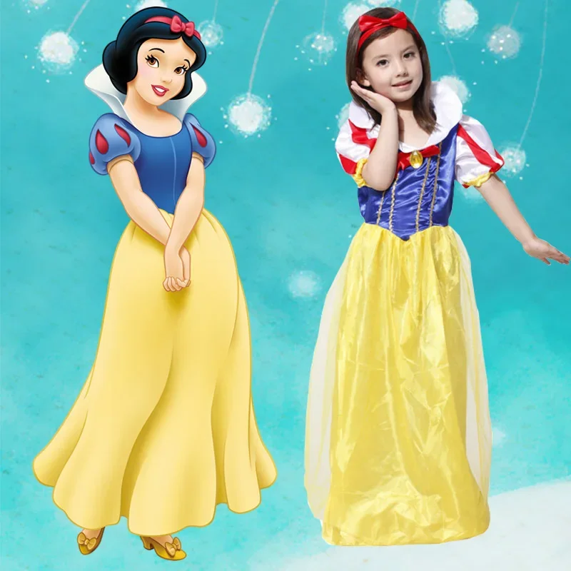 Snow White and the Seven Dwarfs dressed in dance performances, princess dresses, fairy tales, and costumes