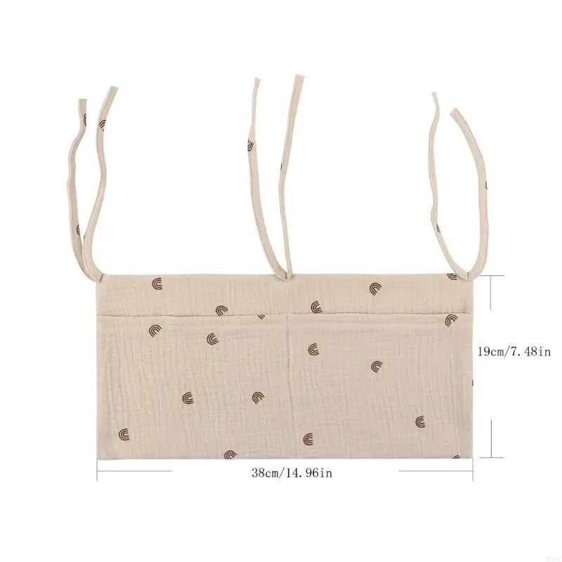 M89C Baby Crib Hanging Bag Newborn Bed Hanging Baby Bedside Storage Bag