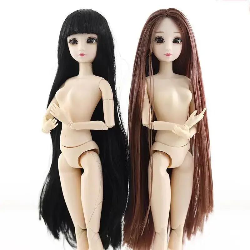 BJD Doll 30cm 20 Movable Jointe Dolls 3D Eyes Bjd Doll for Girls Toys Long Wig Female Body Fashion Christmas Gift