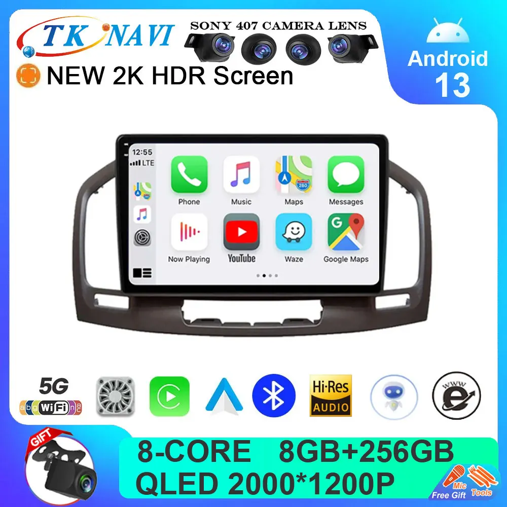 

Автомагнитола на Android 13 для Buick Regal Opel Insignia 2009 2010 2011 2012 2013 мультимедийный плеер 4G Carplay стерео BT NO 2 Din DVD