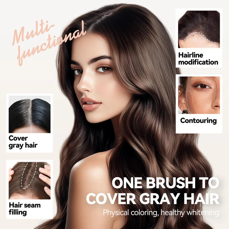 

MLSMILE 2 Color Powder For Hair Dye Flip-Top Model With A Mirror Brush Portable Hairline And Beard Coloring 2025 New