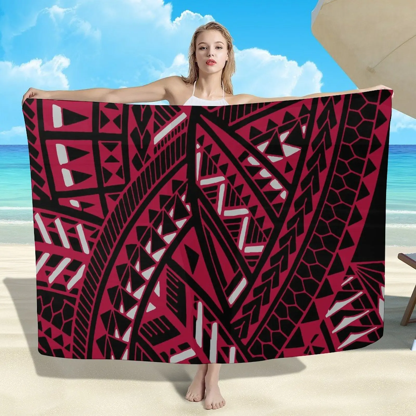 Paréo d'été personnalisé pour dames, confortable pour bord de mer, cape douce, vacances hawaïennes, Sarong une pièce élégant