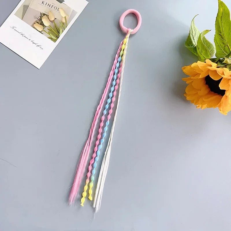 1 قطعة حلية شعر للأطفال جميلة الفتيات شعر مستعار مضفر ذيل حصان عقال المطاط العصابات الشعر إكسسوارات الشعر للفتيات