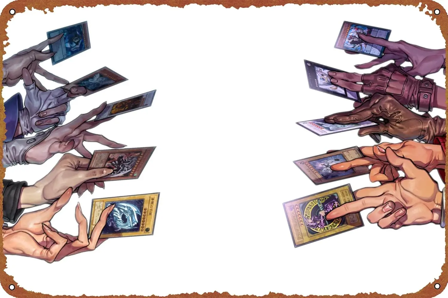 Hand Yu Gi Oh! Poster Tin Plate Metal Style Cafe Home Bar Garage Garden Door Wall Art Decor 8x12 inches sign