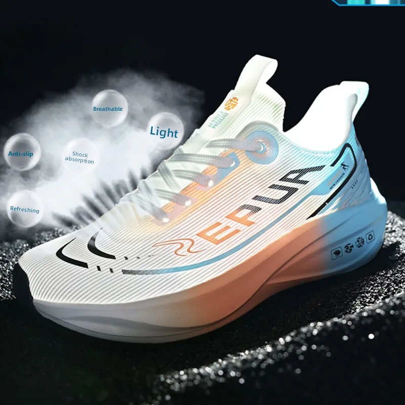 

Мужская спортивная обувь, легкие кроссовки для бега с карбоновой пластиной, зимние кроссовки с амортизацией, противоскользящие, износостойкие, дышащие.