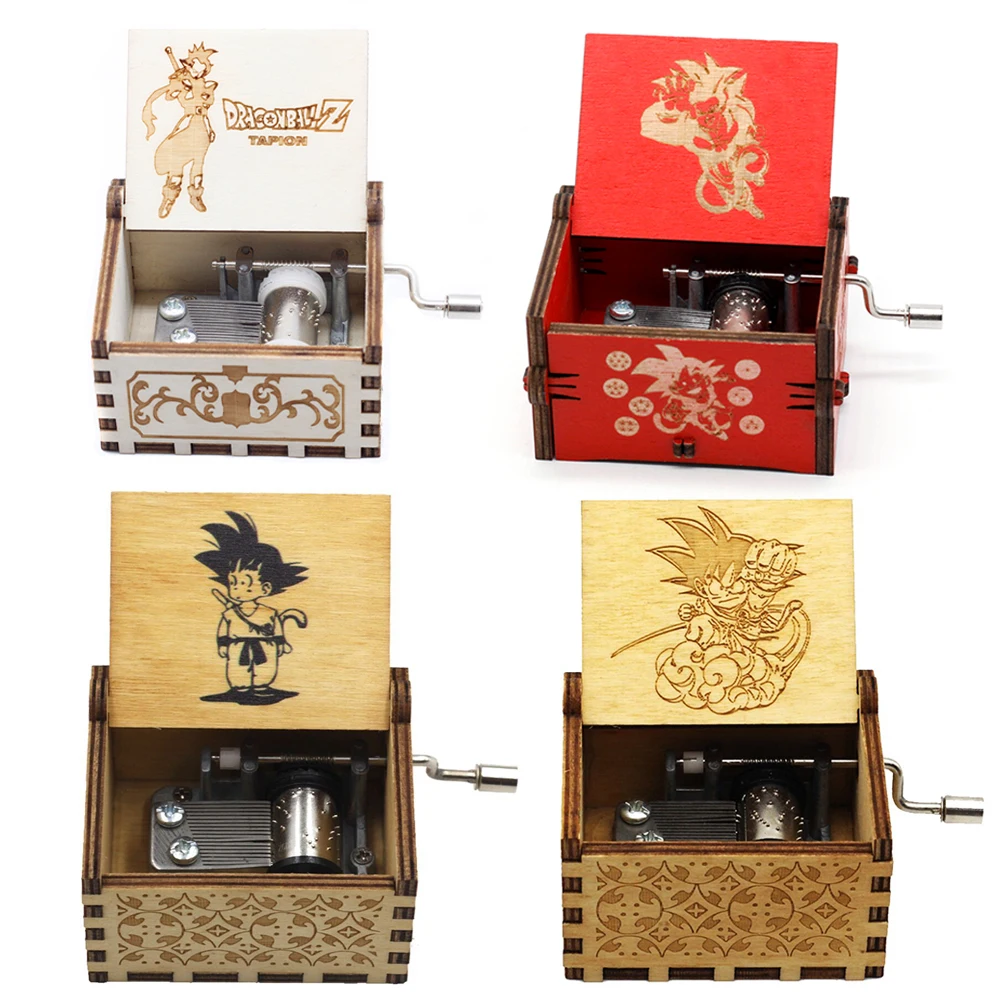 Dragon Ball Son Goku Music Box Anime Wooden Hand Kids Birthday New Year Christmas Gift Cute Music Box Valentine\'s Day Decoration