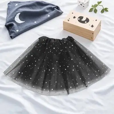 

Girls Tutu Glitter Ballet Tulle Skirt Black Durable Soft Lightweight Baby Toddler Skirt for Parties Dress Up Gifts