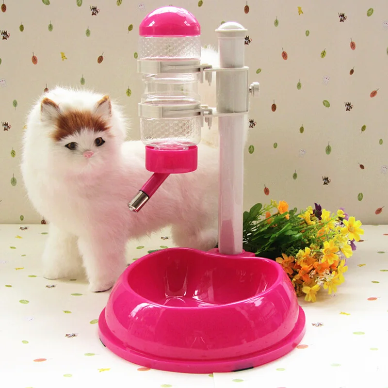 Pet Cat Dog Water Drinker Dispenser Bottle Plastic Automatic Fountain Drinker Multicolor Food Stand Hamster Feeder Dish Bowl