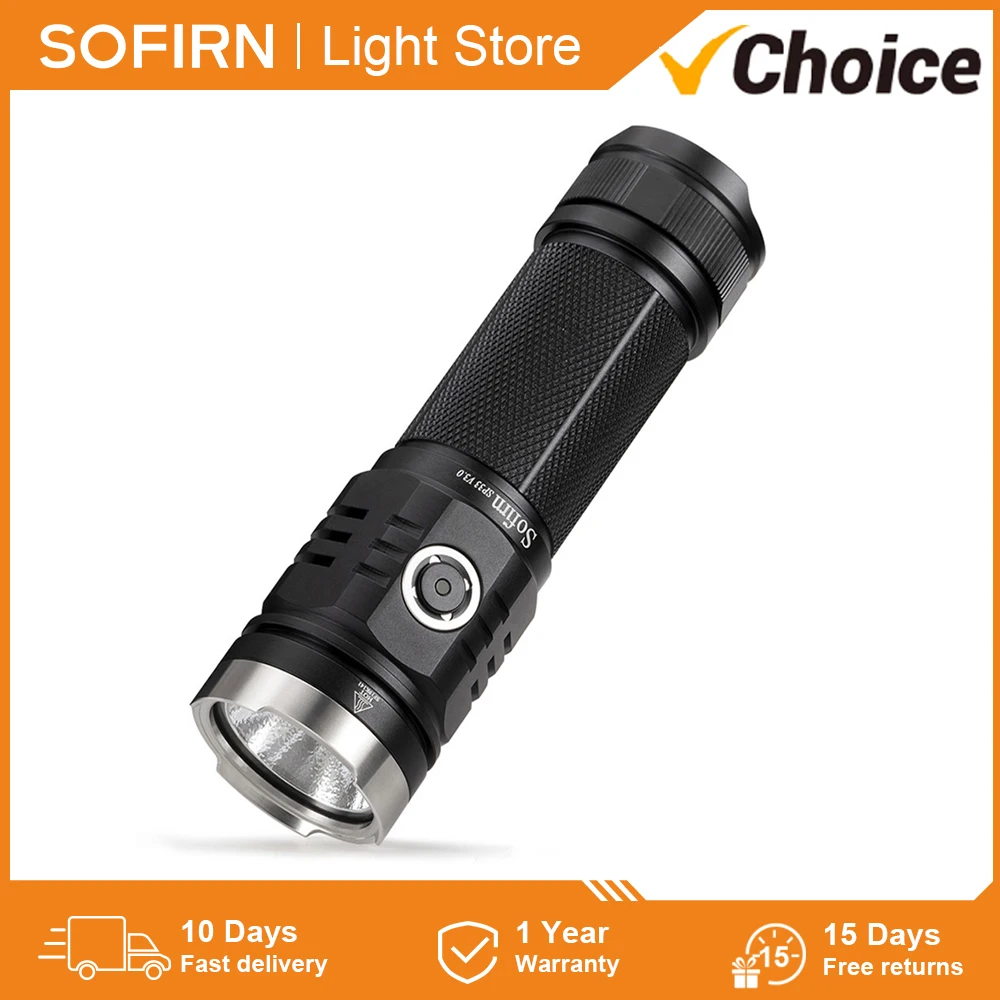 sofirn usb c lanterna led recarregavel com indicador de energia tocha poderosa sp33v30 26650 xhp502 3500lm 01