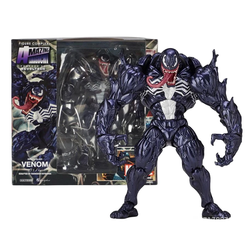 Venom AMAZING YAMAGUCHI legends Action Figure Joint Movable Change Face Statue Model Collectible kids for Toy Gift