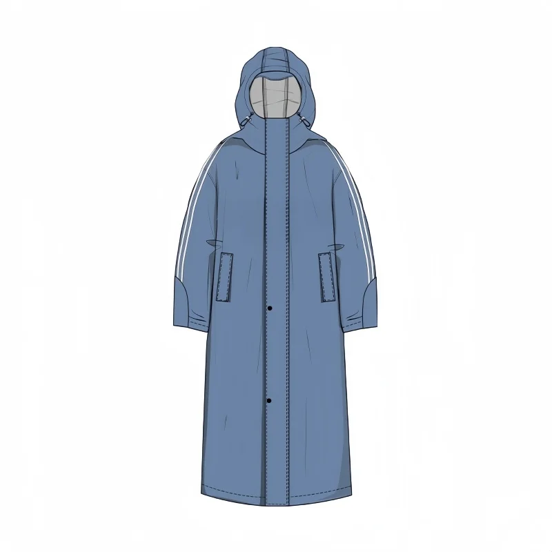 Women's Full Length Waterproof Rain Poncho for Electric Scooter One-Piece Hooded Riding Raincoat Large Pocket for E-Bike Use