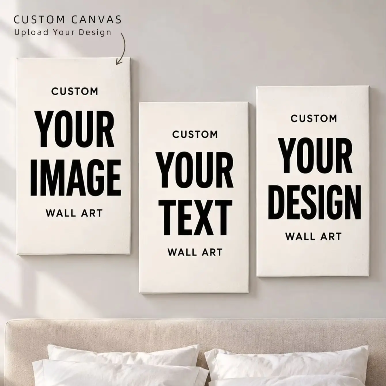 Custom Photo Canvas Print,Personalized Unframed Wall Art for Friends,Personal Portrait Poster for Entryway Decor Souvenir Gift