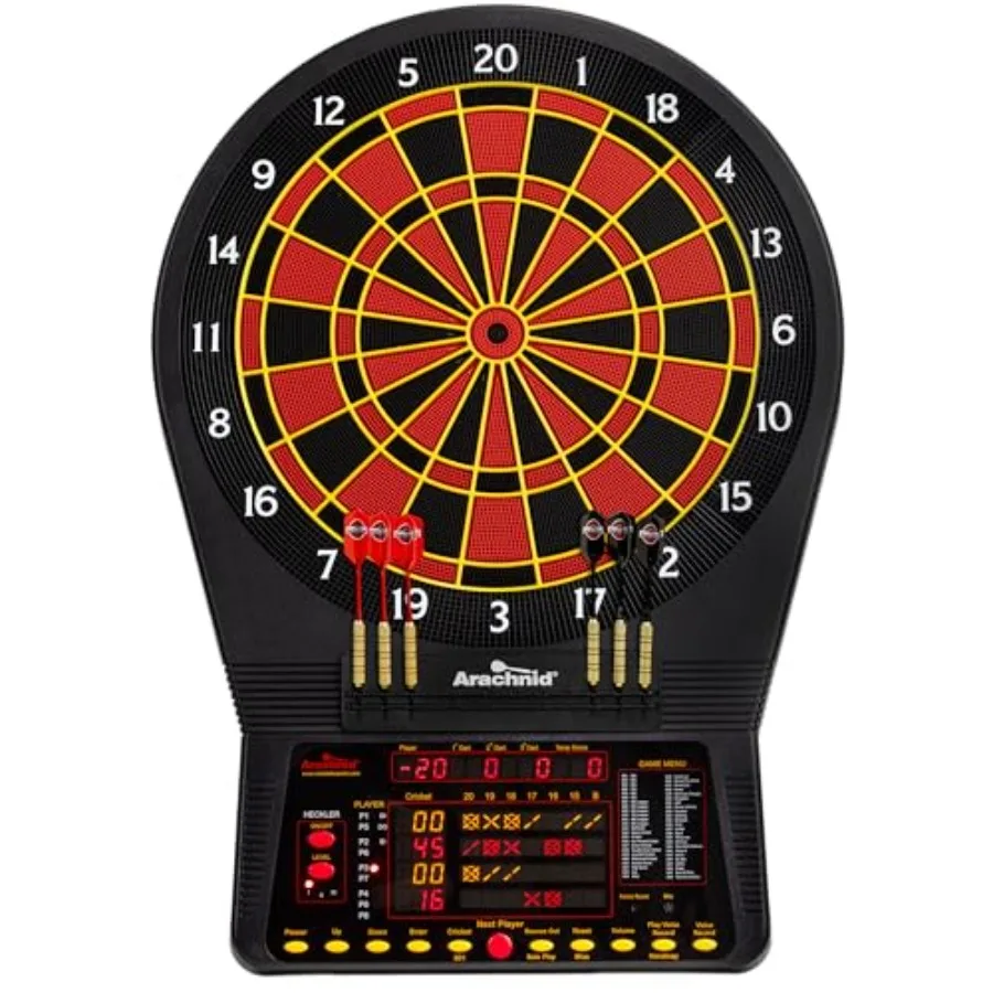 

Cricket Pro 900 Electronic Dartboard for home/pub use, nylon segments, black/red, ultra-durable NylonTough material with Cricke