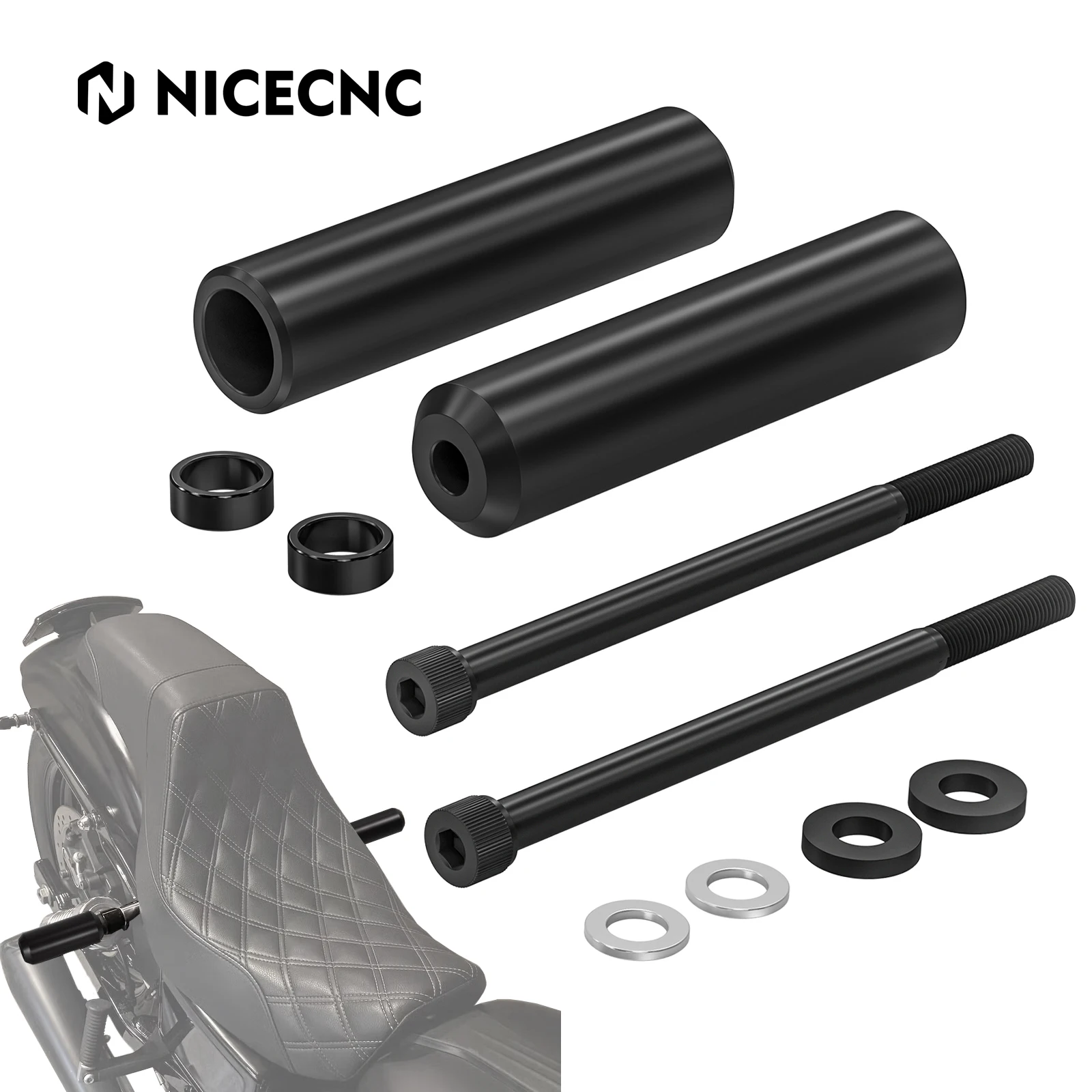 

6.5" Shock Sliders Rear Crash Bar for Harley Iron 883 XL883N 2009-2014 Iron 1200 2018-2021 72 XL1200V 12-17 48 XL1200X 10-15