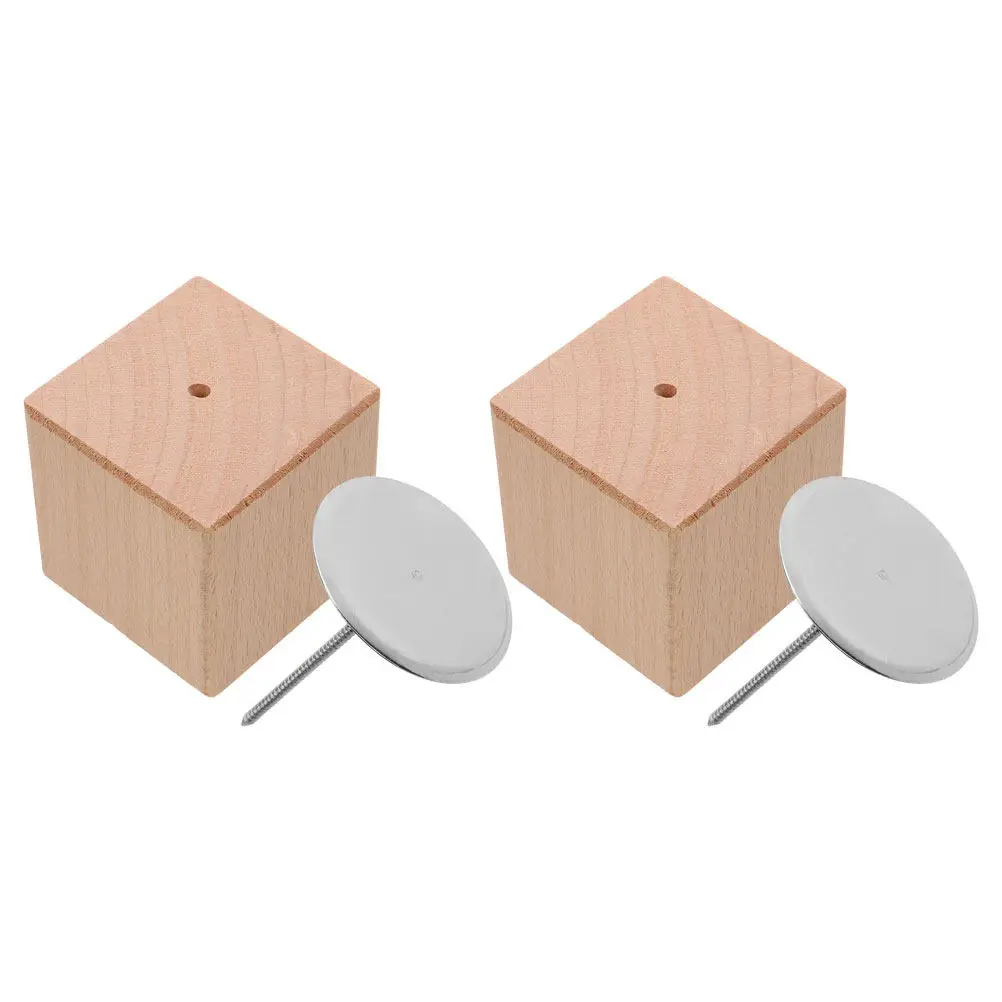 2Sets Wood Flower Nail Display Base Versatile Use Professional Home Bakers Stable Mounting Patterns Flowers Decoration