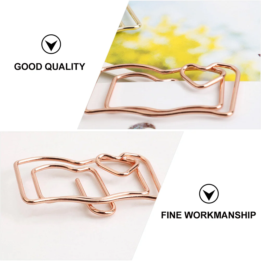 20pcs Book Shape Paper Clips Stainless Steel Bookmark Notes Folder Office Supplies Memo Clamps Desk Stationery