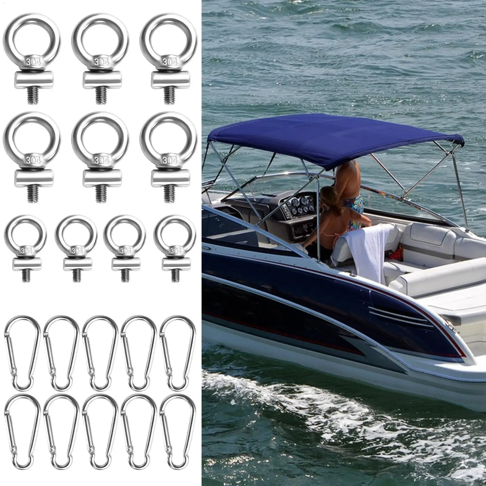 

Kayak Track Eyelet Rail Track Mount Vertical Tie Down Eye Bolt Secure Kayak Screws Outdoor Parts For Vehicles RV Canoe Tents