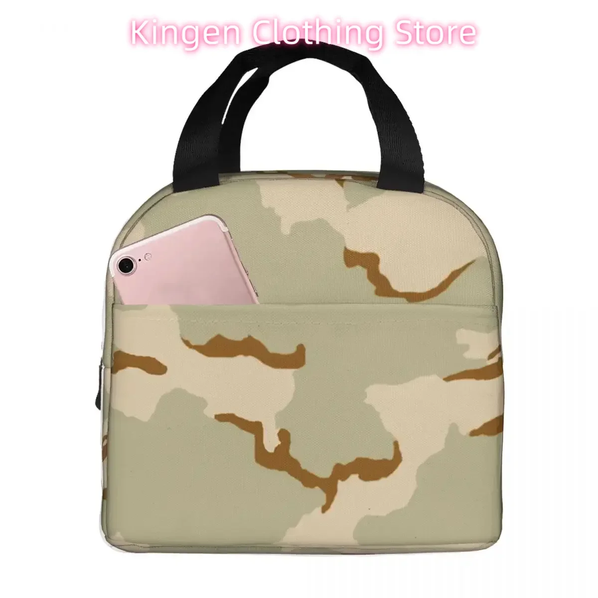 US 3 ColourColor Desert Camouflage Insulated Lunch Bags Picnic Bags Cooler Lunch Box Lunch Tote for Woman Work Children School
