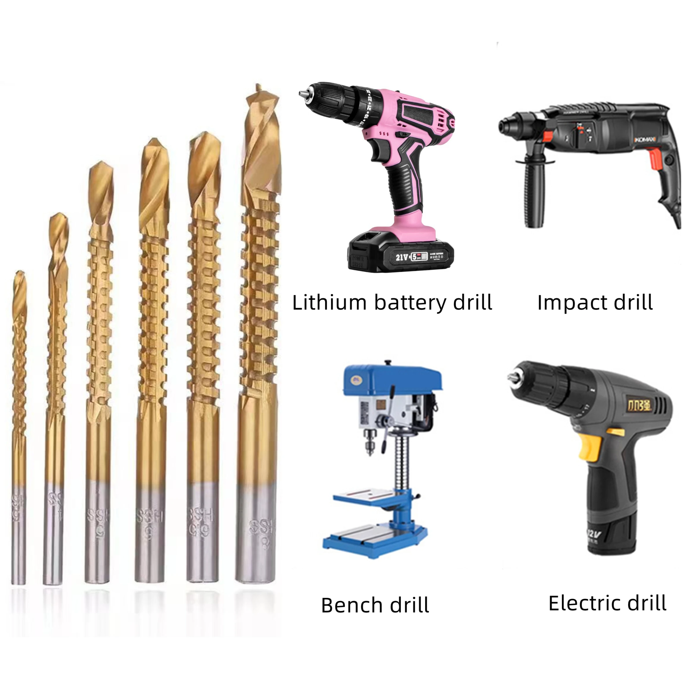Sawtooth Drill for Wood Board Drilling And Slotting Irregular Hole Drilling Sawtooth Twist Drill Woodworking Hole Drilling Drill