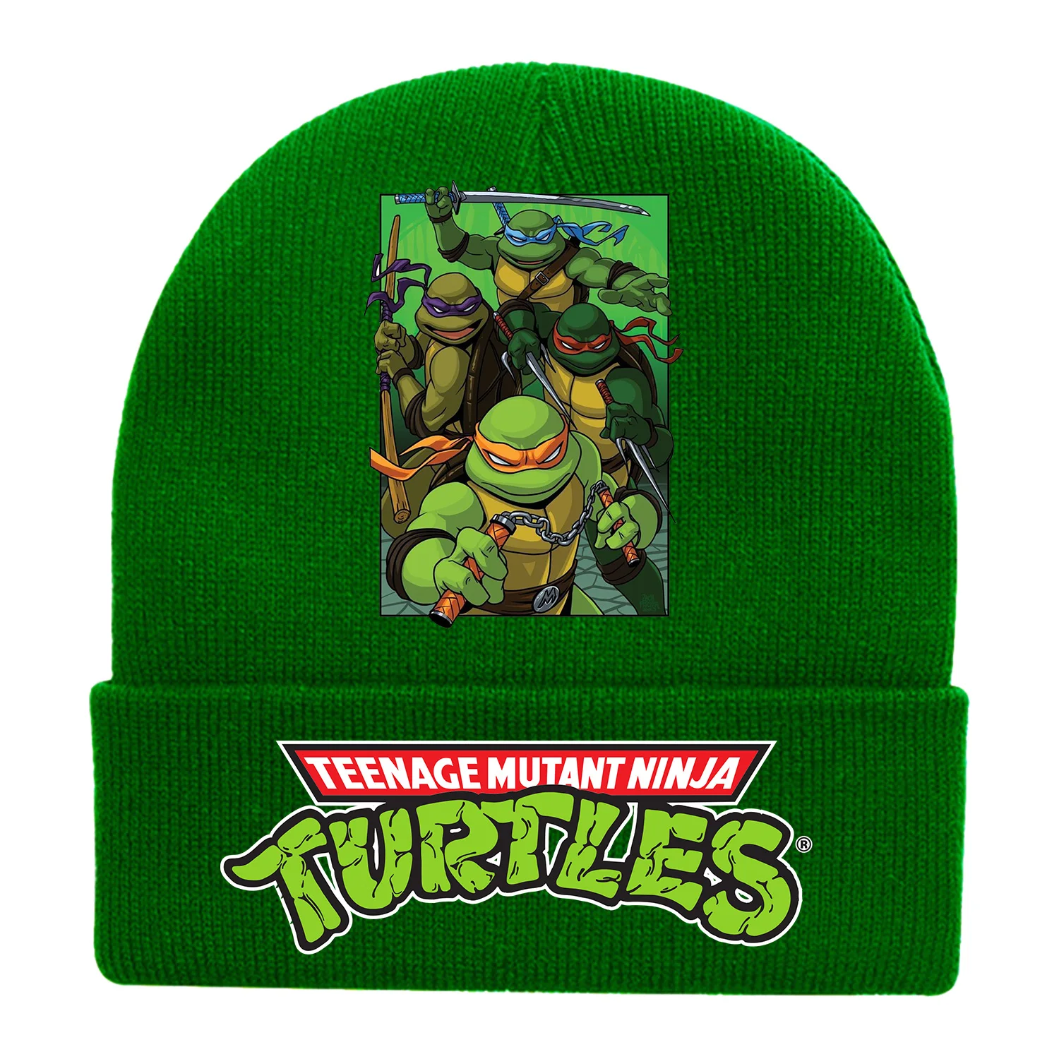 New Fashion Teenage Mutant Ninja Turtles Children\'s Cap Knitted Caps for Boy Trendy Baby Hat Beanie Anime Print Winter Hats Gift