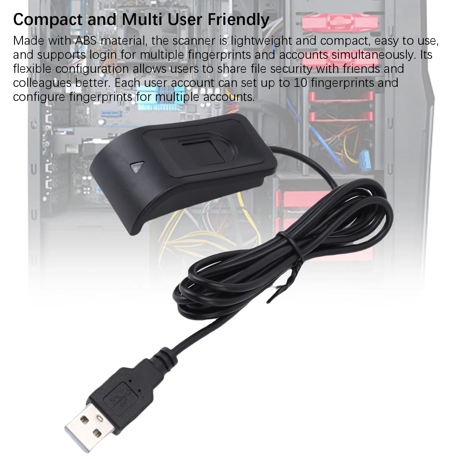 USB 指紋リーダー 360 度タッチ生体認証デスクトップ指紋スキャナー PC ドングル Windows 10 11 のサポート