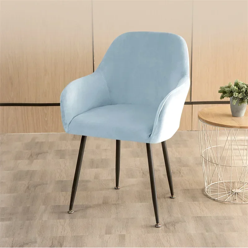 Velvet Stretch High Arm Chair Covers Elastic Dining Chair Slipcovers Washable Office Rocker Chairs Covers Home Decor Seat Cover