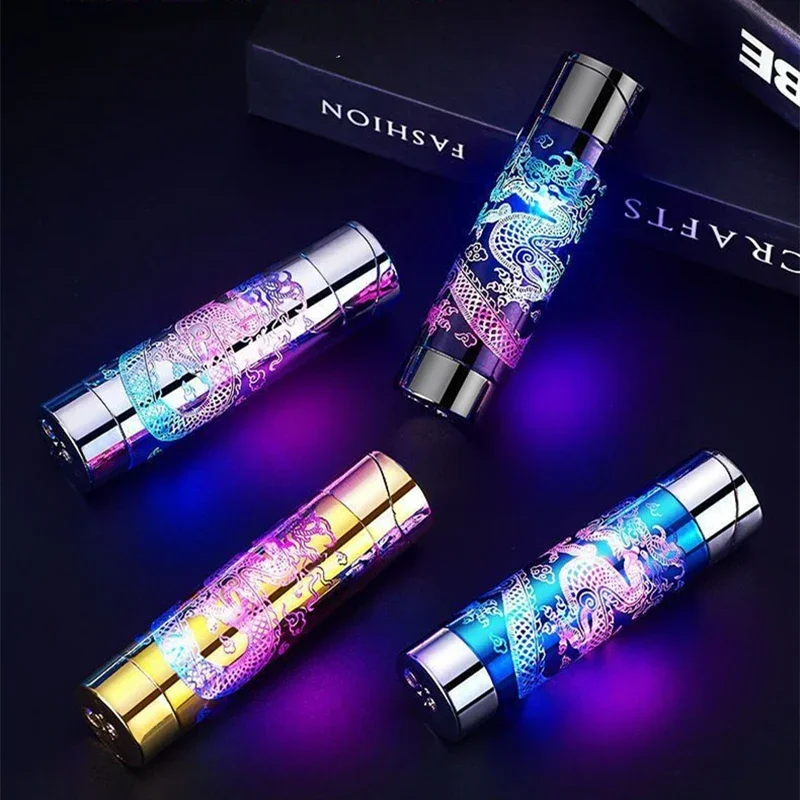 New Portable Inflatable Lighter Fashion Windproof Pink Jet Flame Butane Torch Gas Lighter Cigarette Accessories Smoking Gift