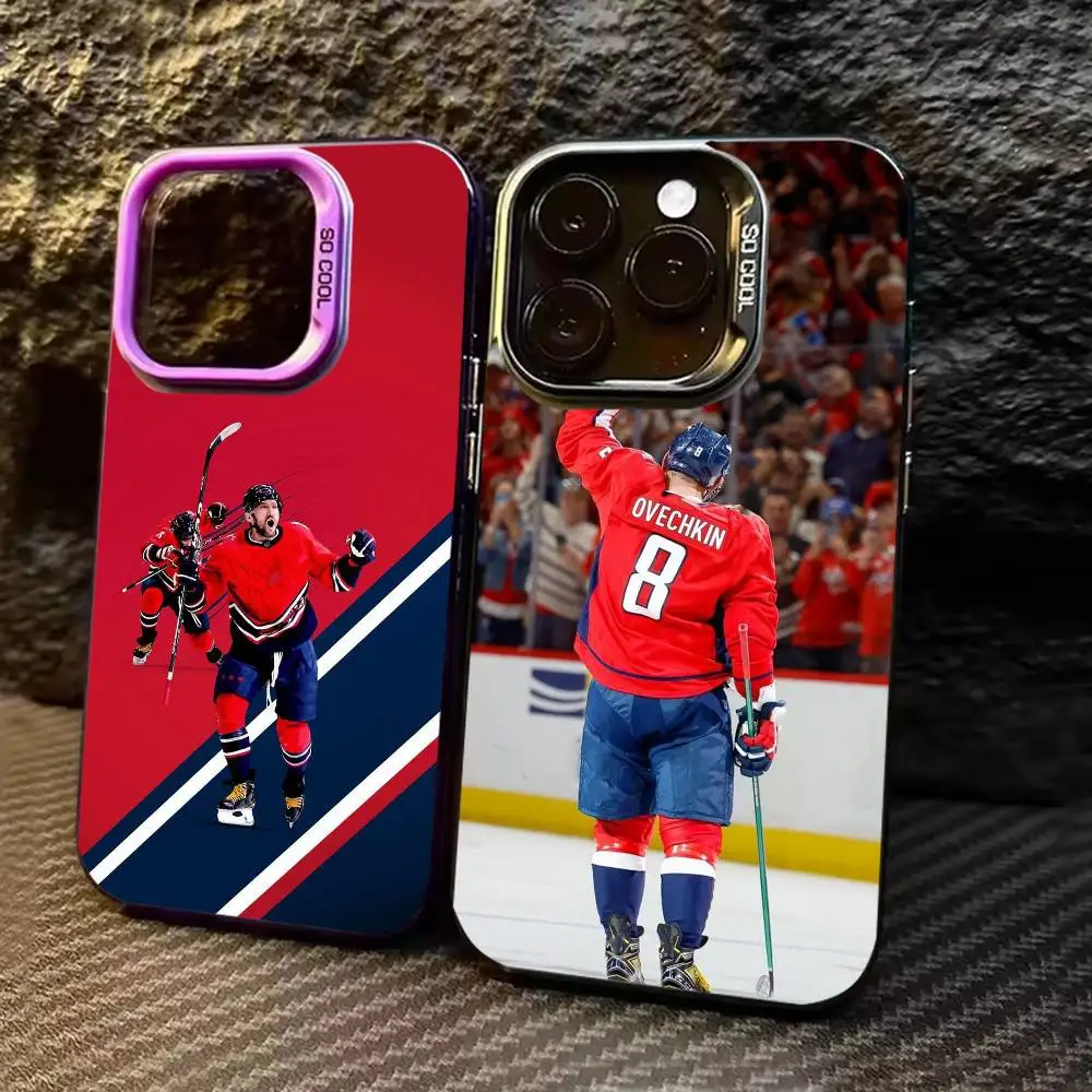 

ice hockey A-Alex Ovechkin 8 Phone Case Color Silver Shell For IPhone 17 16 15 14 13 12 11 Pro Max Plus