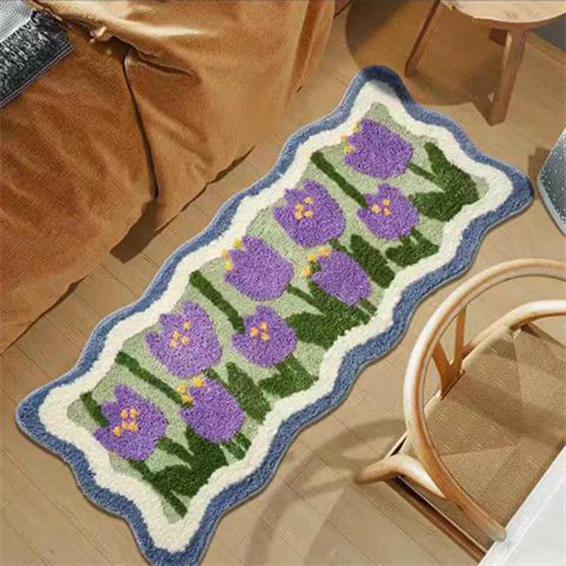 Thickened Imitation Cashmere Bedroom Bedside Carpet, Long Strip Master Bedroom Living Room Window Carpet