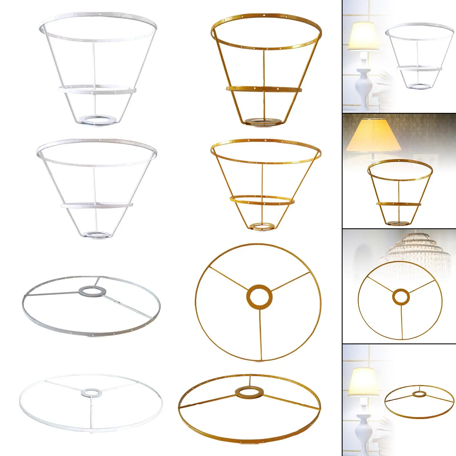 

Iron Lamp Shade Frame Ring Desktop Light Stand for Light Cage Guard Living Room