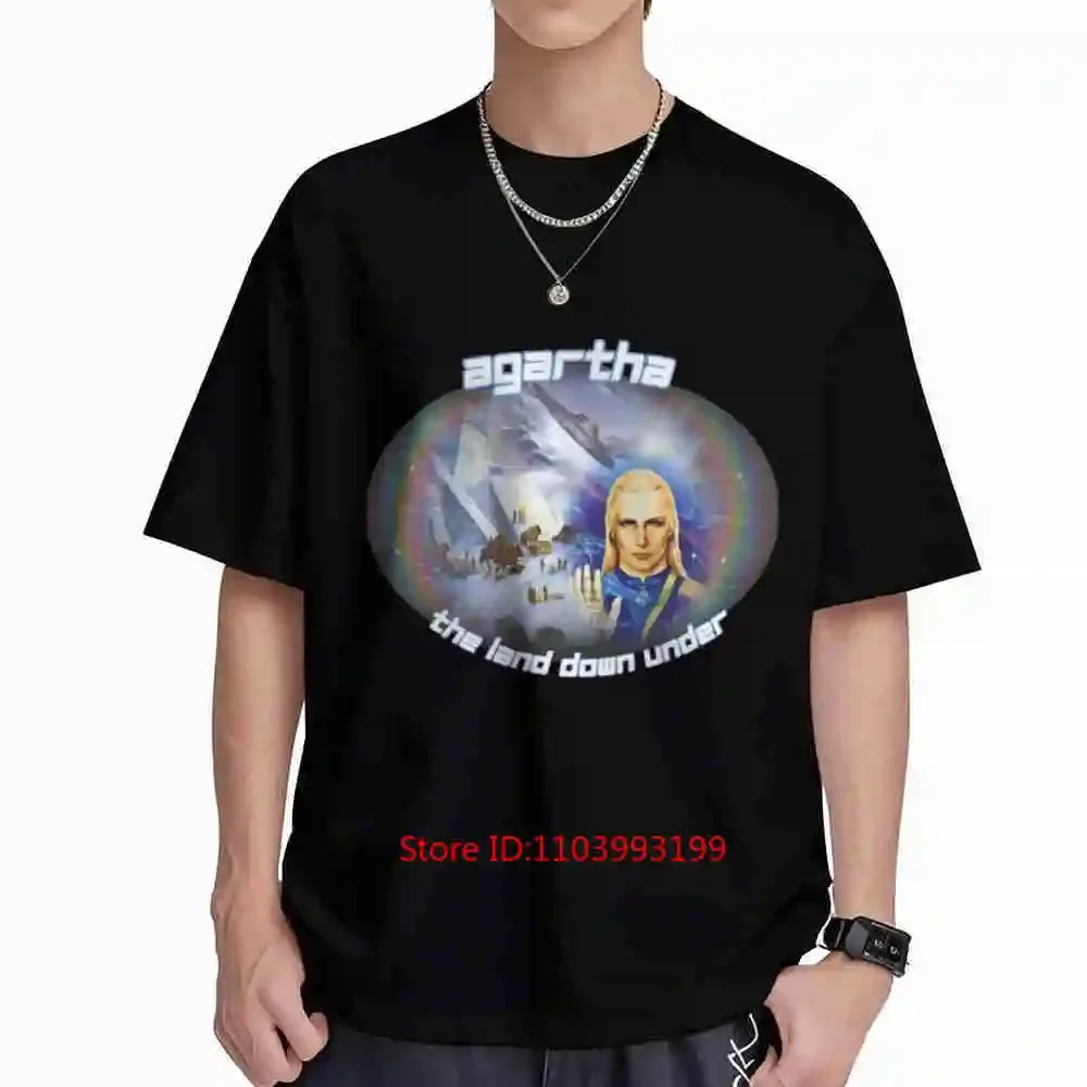Agartha The Land Down Under Meme Y2K Short Sleeve Tee 100% Cotton T-Shirt