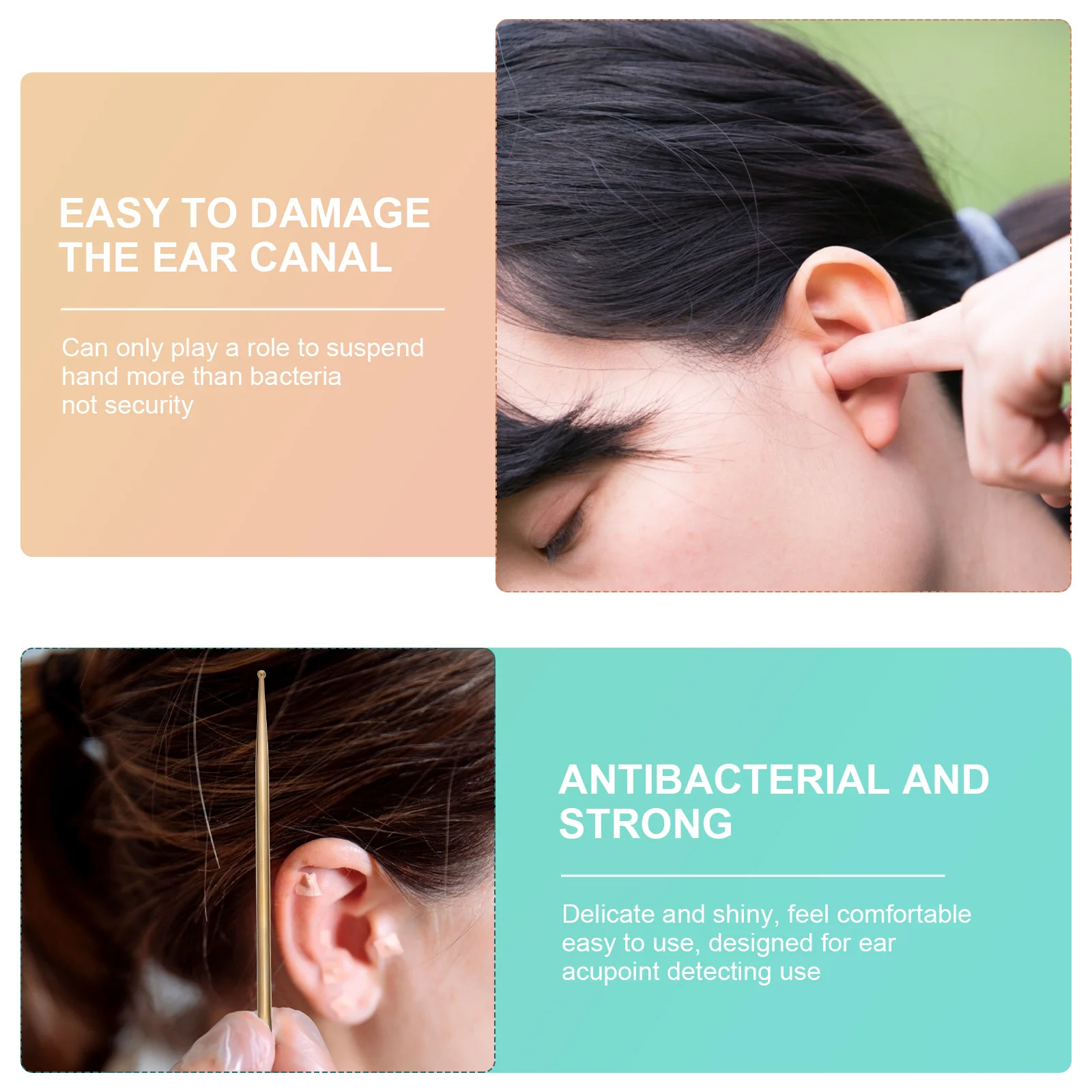 

1Pcs Ear Probe Pen Pure Copper Durable Safe for Ear Acupoint Detecting Massage Stimulator Portable Practical Pen