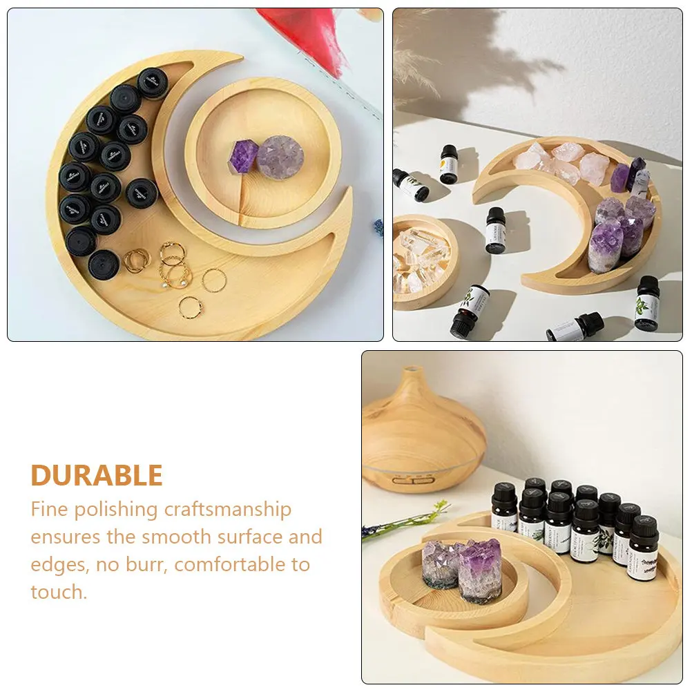 1Set Moon Tray Crystal Stone Storage Exquisite Craft Tabletop Decor Smooth Surface Elegant Gift Home Furnishing view 6