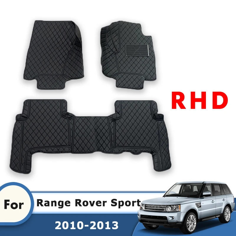 

RHD Car Floor Mats For Range Rover Sport 2013 2012 2011 2010 Carpets Artificial Leather Custom Auto Interior Accessories Covers