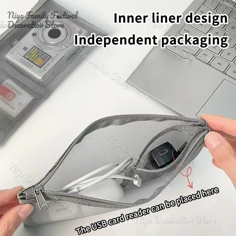 

Mini Mesh Coin Bags Portable Earphone Data Cable Chargers Storage Bag ID Card U Disk Card Holders Zipper Pouch Travel Organizer