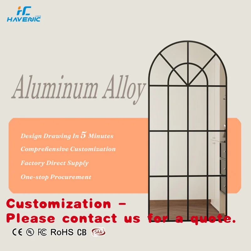 

Customize.Luxury Full-Length French Arch Wall Mirror Living Room & Clothing Store,metal Frame Mirror