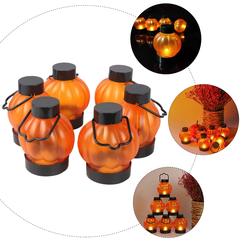 

6PCS Pumpkin LED Plastic Decorative Desk Table Halloween Party Gift Home Office Table Decor nament LED Lighting
