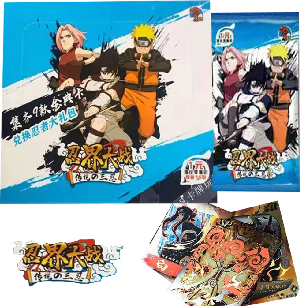 Little Dinosaur Genuine Naruto Card Collection for Kids Hot Blooded Anime Uchiha Sasuke Itachi Obito Gold Card Christmas Present