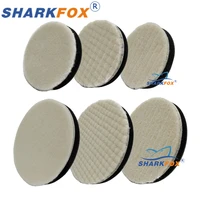 Sharkfox-almohadilla de pulido de lana japonesa de 3/5 pulgadas para pulidor de coche DA RO, bandeja de pulido, almohadilla de corte de 80mm y 125mm, producto de limpieza para coche