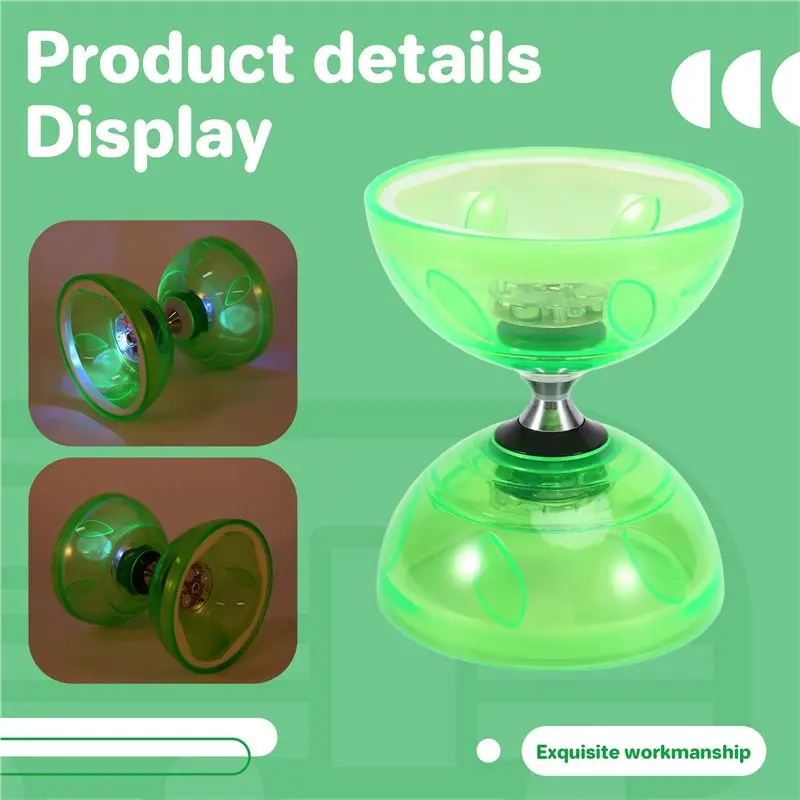 B78B-dubbelkoppig vijflager voor diabolo fitness buitenspelen met licht voor diabolo jojo voor ouderen B