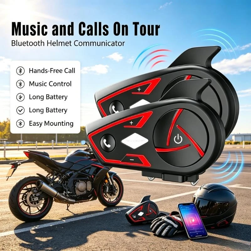 Rgb Led Lamp Waterproof Helmet Intercom System Achieves 1000M 6-User Communication For Long Distance Motorcycle Riding
