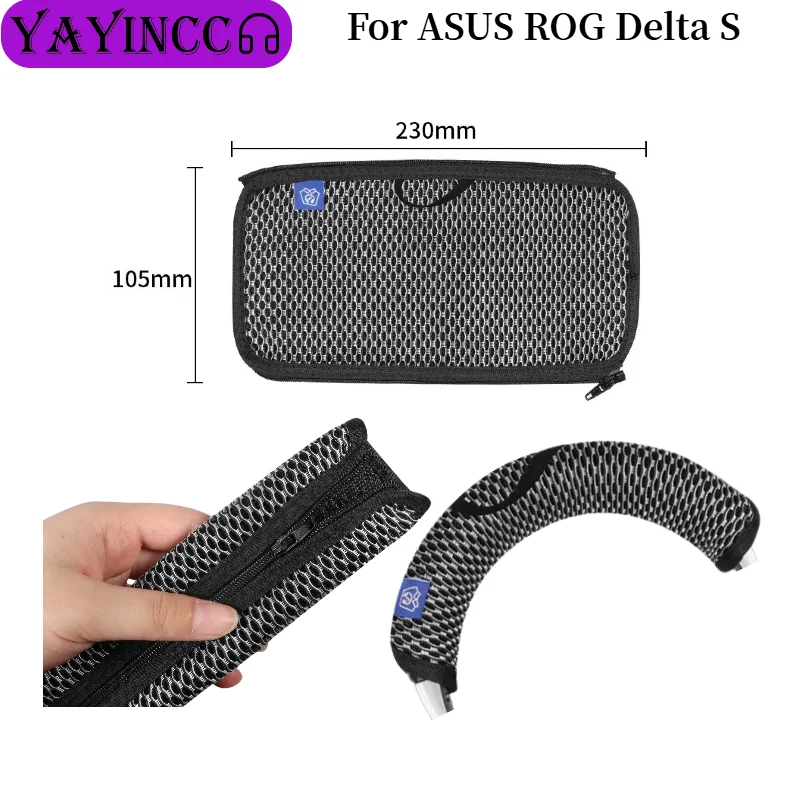 

Universal Full Closure Headphone Headband For ASUS ROG Delta S Headpad Mesh fabric zipper head beam protective cover