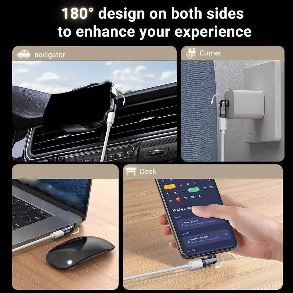 

Fast Data Transfer USB Type C Adapter 180 Degree USB-C To USB-C USBC Charging Converter Flexible 240W USB-A Female Adapter