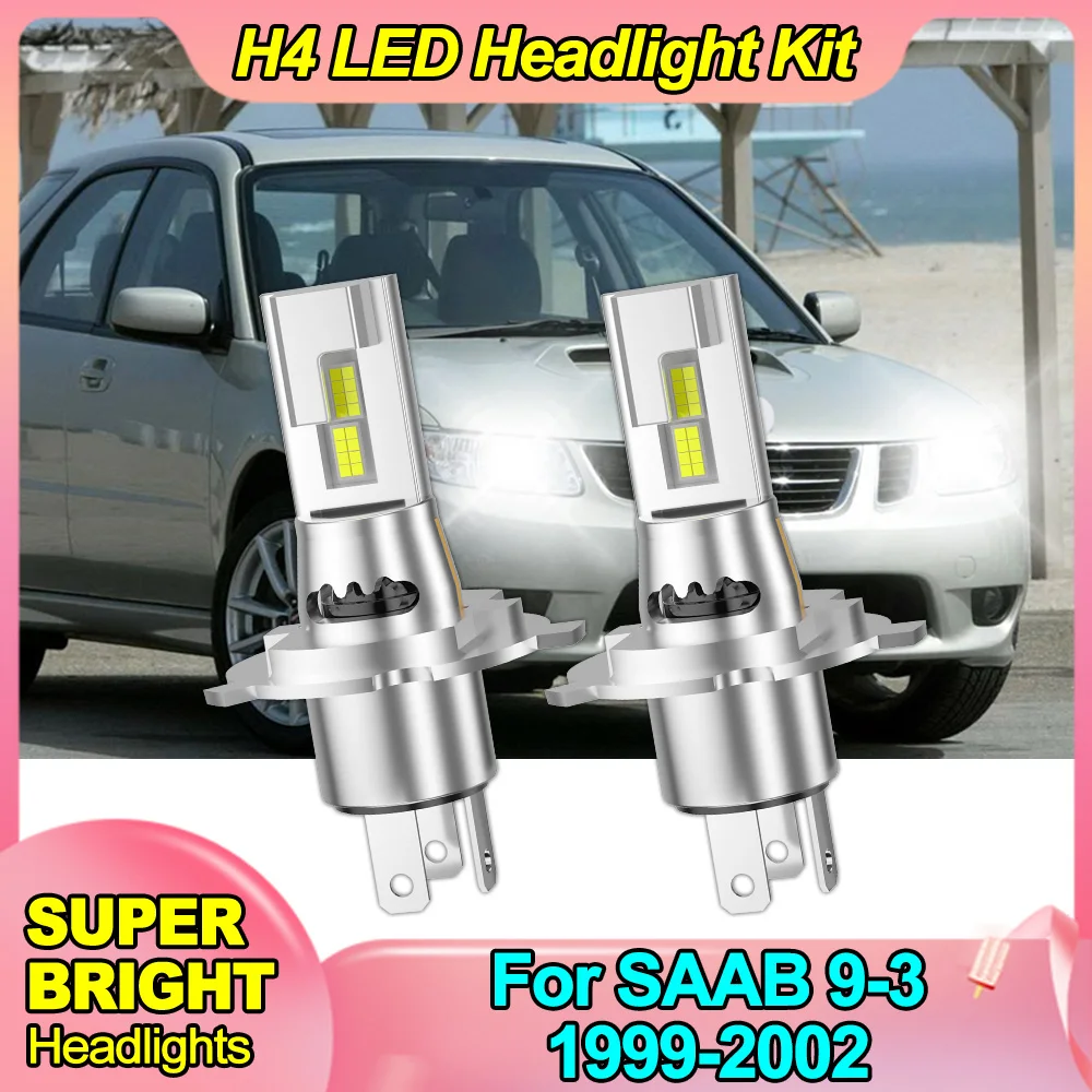 

2 шт. 9003 H4 светодиодные ксеноновые белые фары комплект ламп дальнего света 200 Вт 20000LM 6000K белые лампы для SAAB 9-3 1999-2002