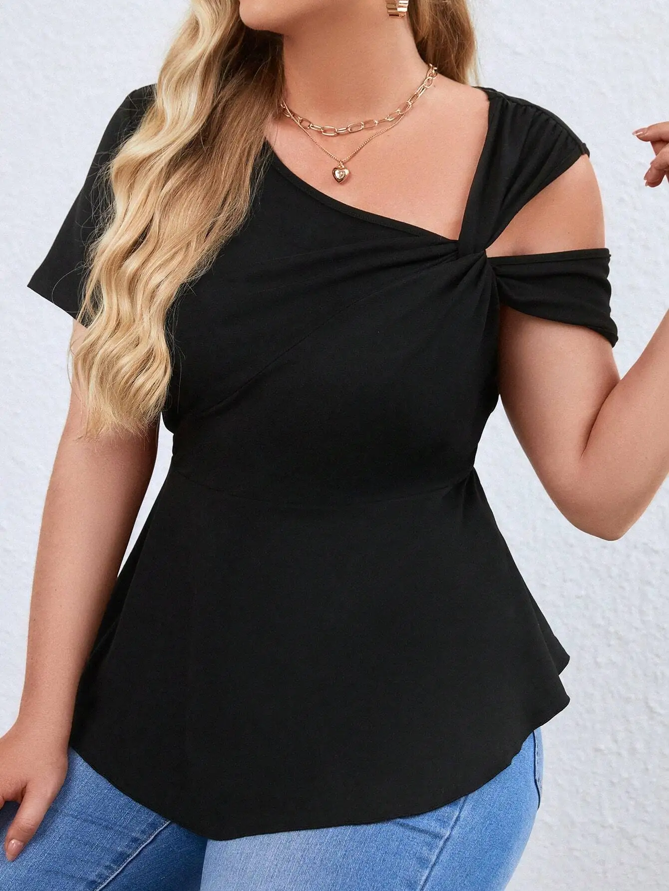 Polo-Kragen-Kurzarm-T-Shirt für Frauen lässig gestrickte Tops sexy elegant Plus Siz, Sommer und Herbst günstig und elegant 2024