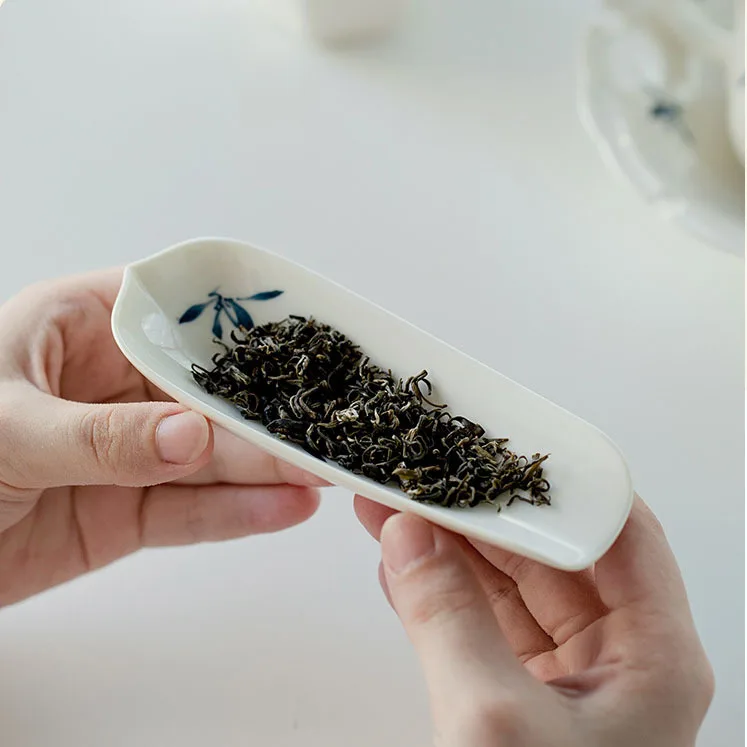 Pure Hand-painted Butterfly Orchid Tea Appreciate Tea Lotus Teaspoon Handmade Tea Shovel Tea Wake-up Device Tea Ceremony Cha He