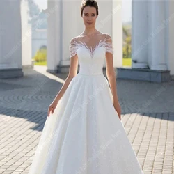 Vestido De Novia sin hombros para mujer, hermoso vestido De Novia esponjoso con falda grande y dobladillo, Vestidos De Novia De princesa, Vestidos De fiesta De playa elegantes