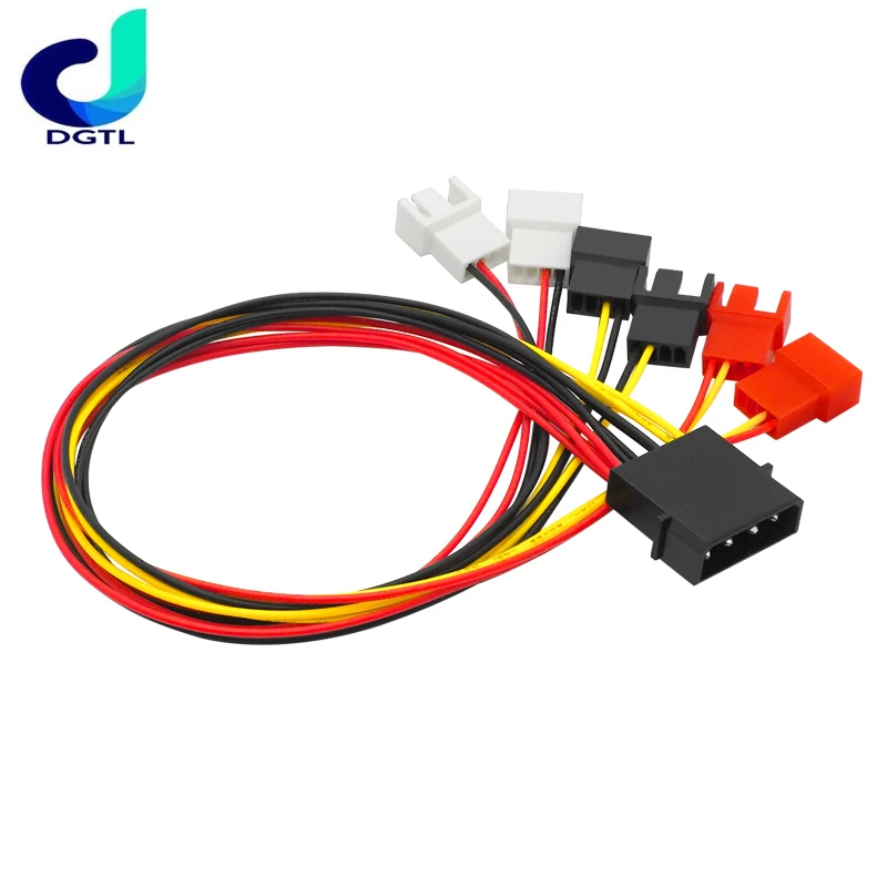 4Pin Molex to 3Pin Fan Power Cable Adapter Connector 12V 7V 5V Cooling Fan Cable