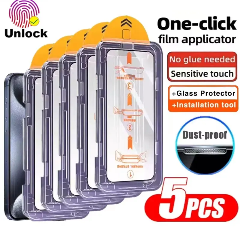 1-5PCS Unlock Tempered Glass For Samsung A56 5G A57 A55 A54 A53 A52 A37 A17 A16 A36 A35 A27 A26 A07 A05s A05 Screen Protector