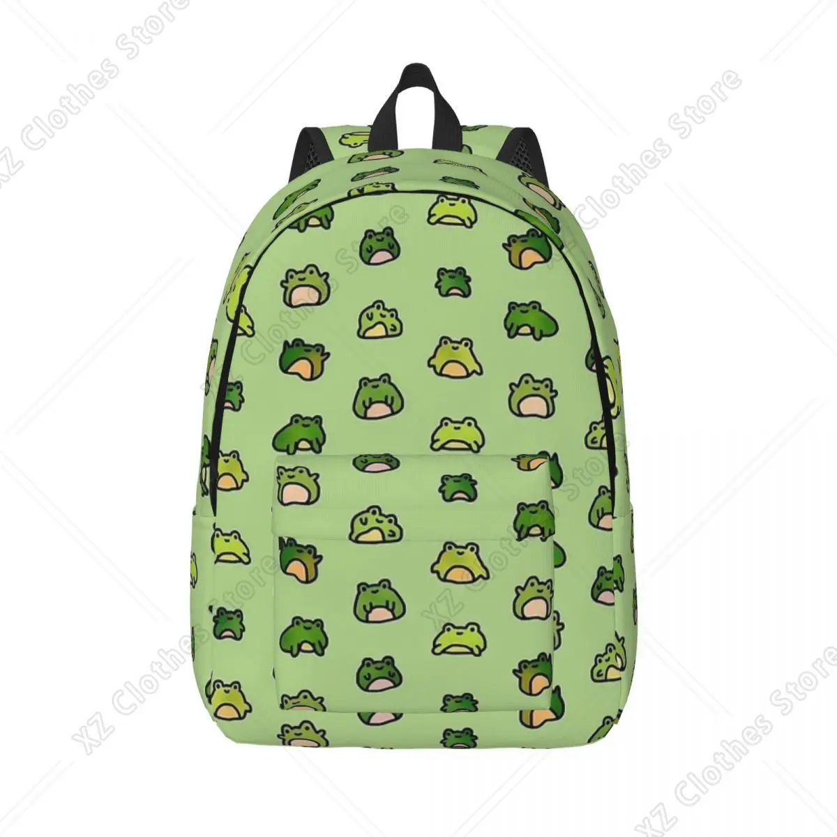 Frogs Doodle Backpack Backpack Middle High College School Student Cute Drawing Bookbag Teens Canvas Daypack Hiking